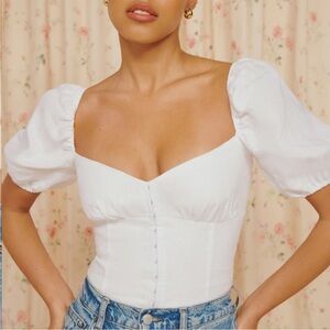 FINAL SALE Reformation Rome Linen Top